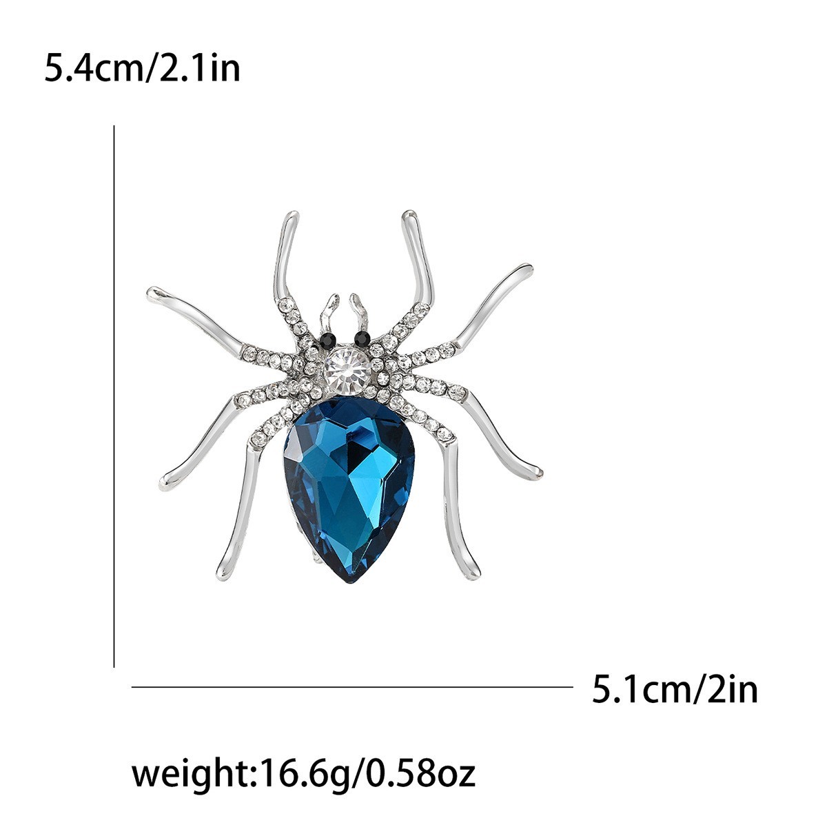 Rhinestone Spider Brooch Alloy Trendy Versatile Unisex Clothing Lapel Accessory