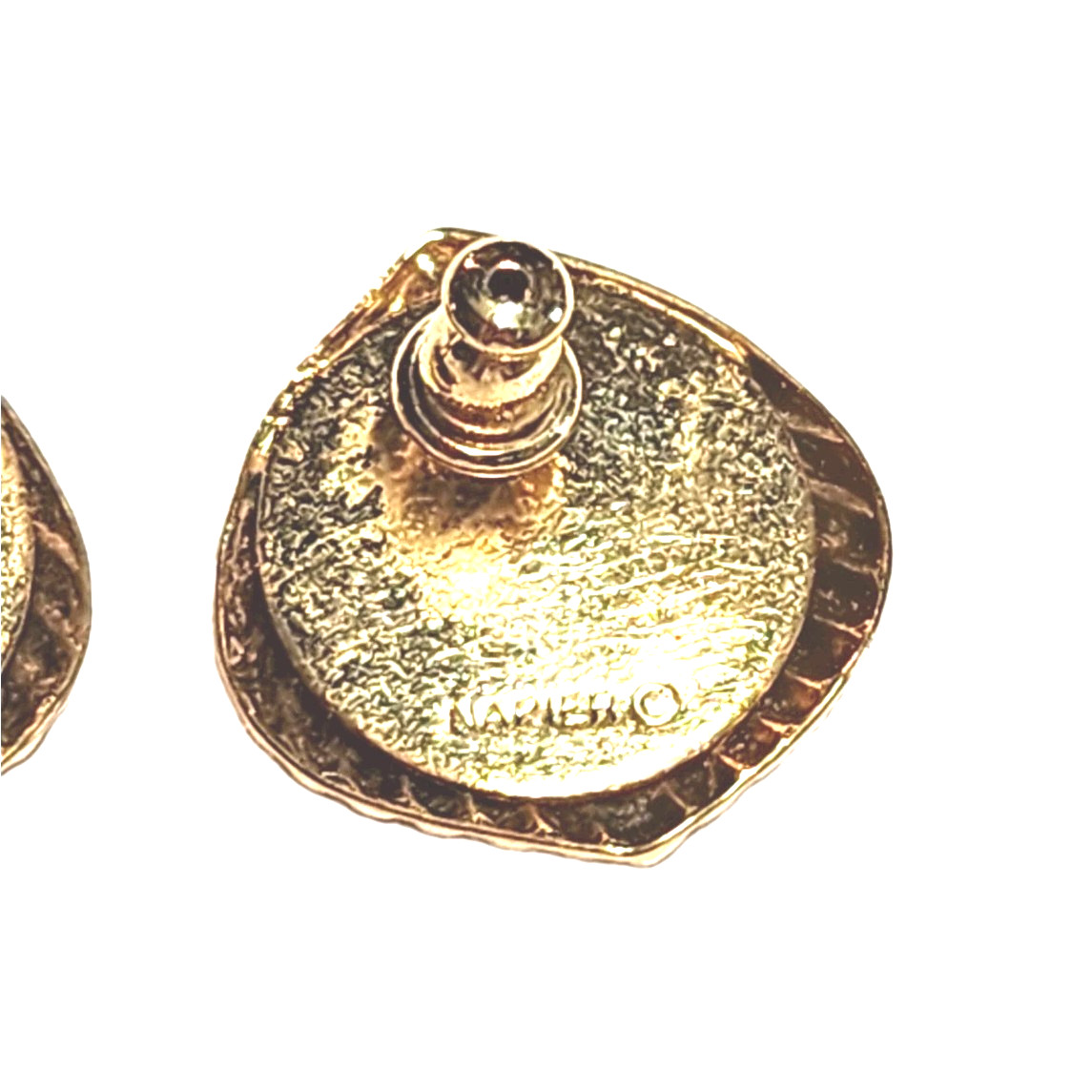 Vintage Napier Gold Tone Leaf Design Textured Post Stud Earrings Leaves Nature
