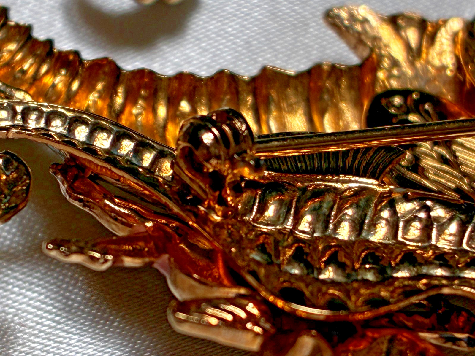 Vintage Kirks Folly Seahorse Cherub Angel Heart Rhinestone Enamel Brooch.