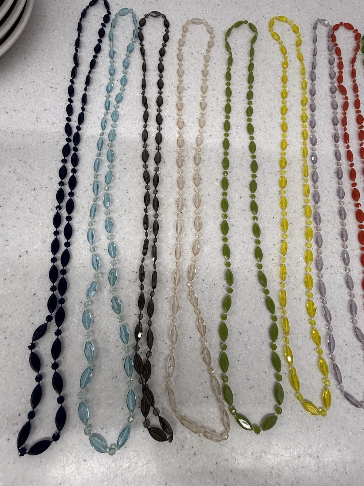 Vintage Lucite Acrylic Faceted Crystal Beaded Necklace Lot of 13 Multi Colors
