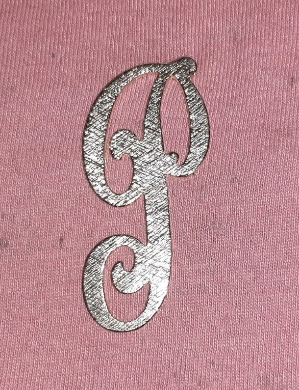 Letter Initial P Fancy Script Textured Gold Tone Lapel Pin