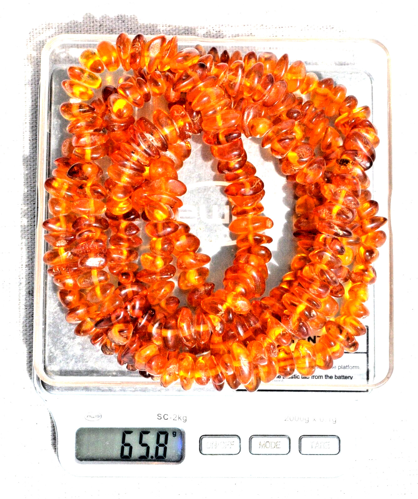 ✅118 cm=65gr RUSSIAN SOVIET BALTIC AMBER BEAD NECKLACE 琥珀 BRACELET STONE PENDANT