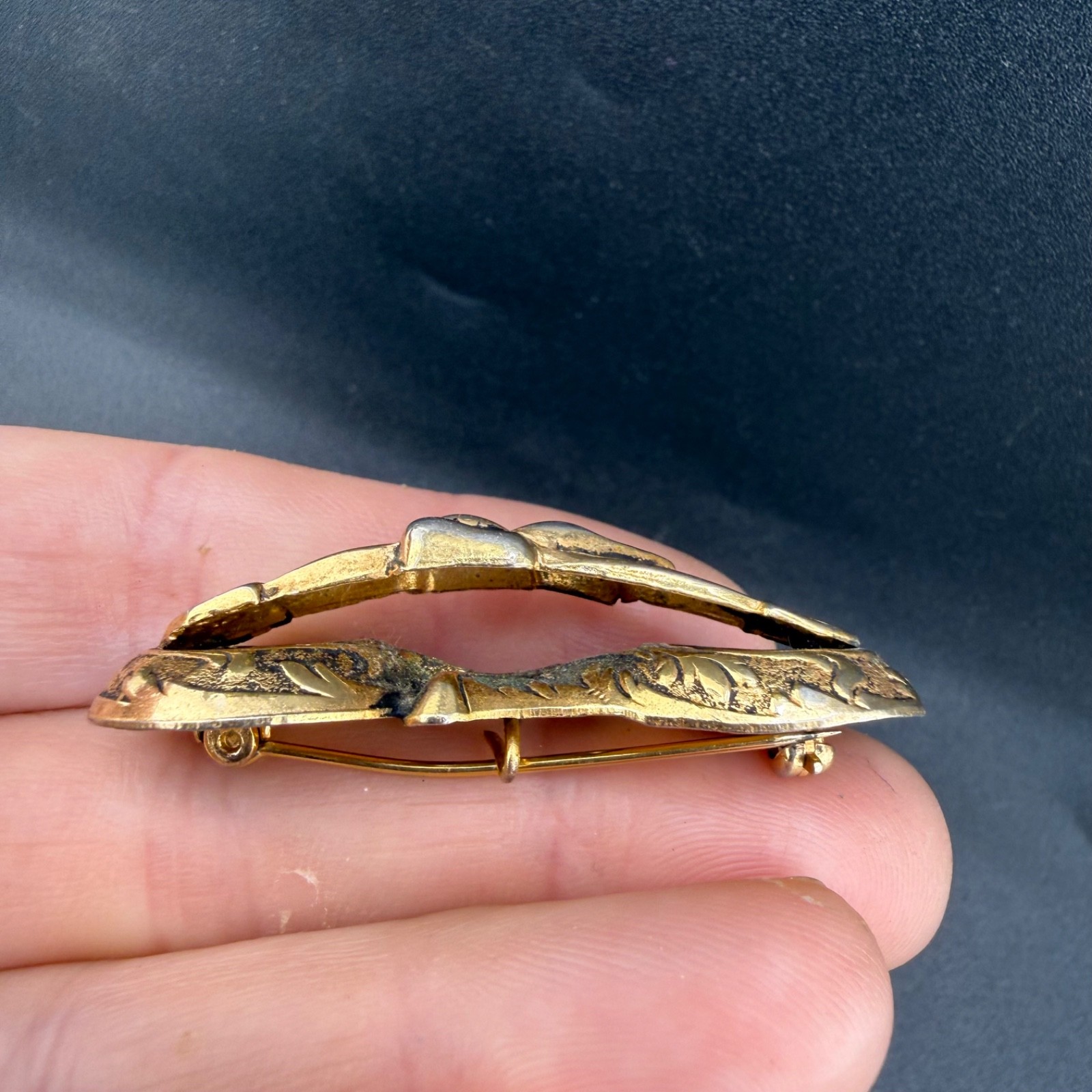 Vintage Gold Filled Brooch Victorian Revival Buckle
