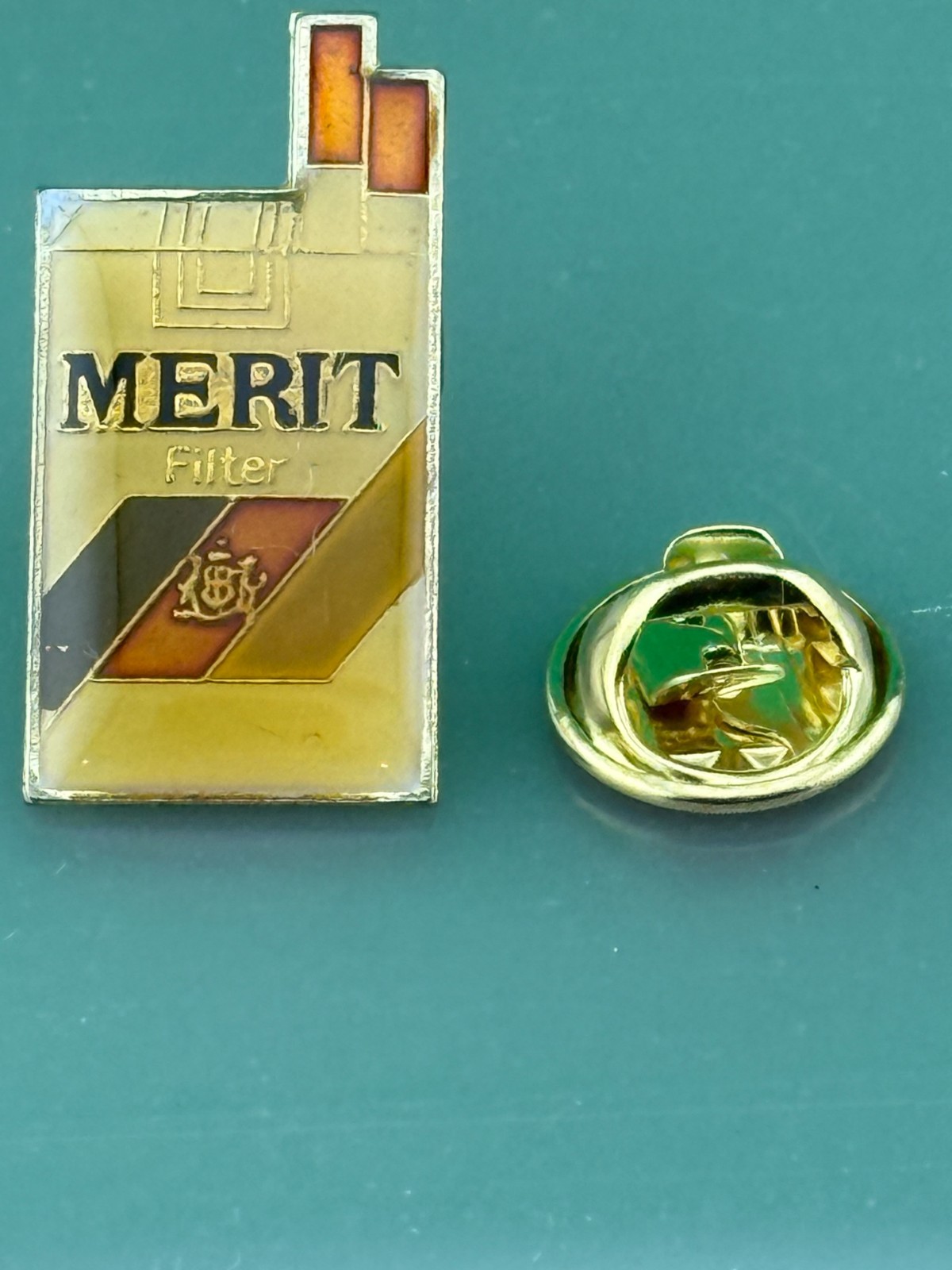 Merit Filter Cigarette Enamel Lapel Pin – Vintage 80s Hat Pin -Made in Taiwan