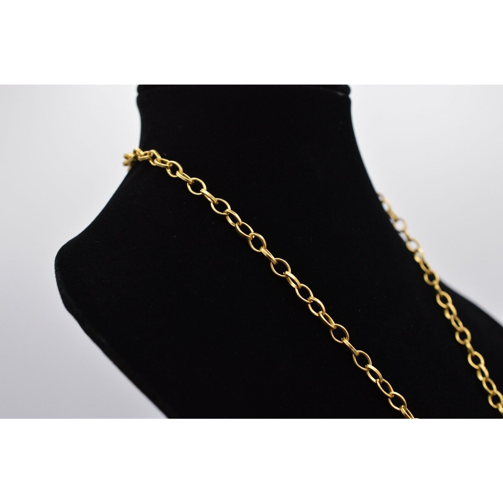John Wind Initial P Pendant Necklace Capital Letter Brushed Gold Long Chain BinN