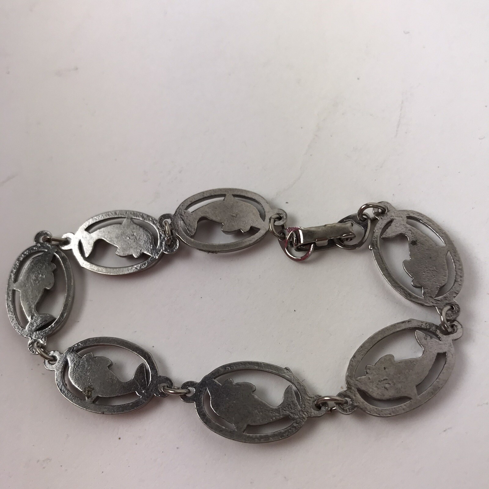 Vintage Dolphin link Bracelet Paua Shell Beach Boho mermaidcore