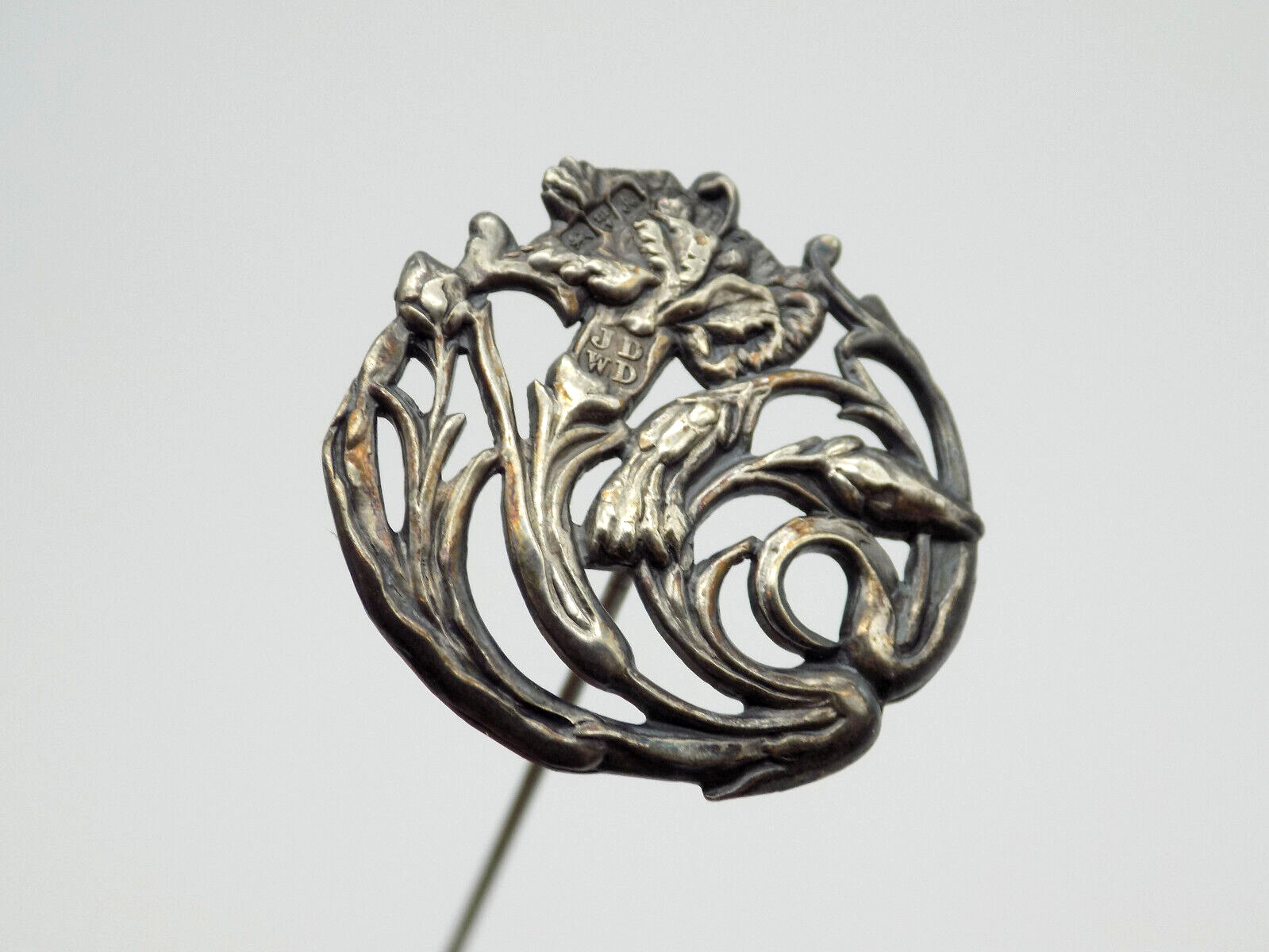 Antique James Deakin Sons Sterling Silver Carnation Flower Hat Stick Pin