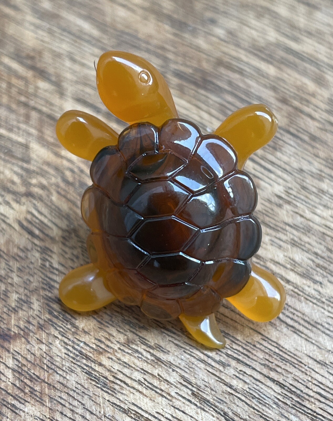 Vintage Tac Pin Brooch Turtle Brown Lucite Faux Tortoise Shell Novelty Jewelry