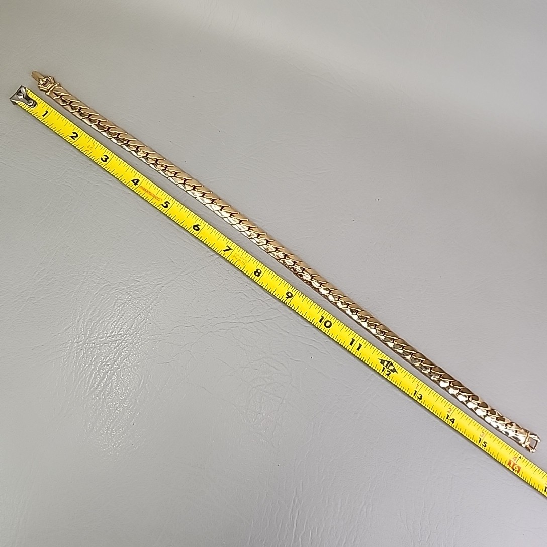 Vintage Cuban Chain Necklace 1 cm Gold Tone 16″