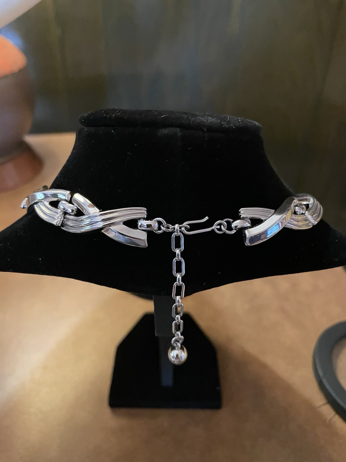 Vintage Trifari Silver Tone Chunky Link Collar 16 1/2 in