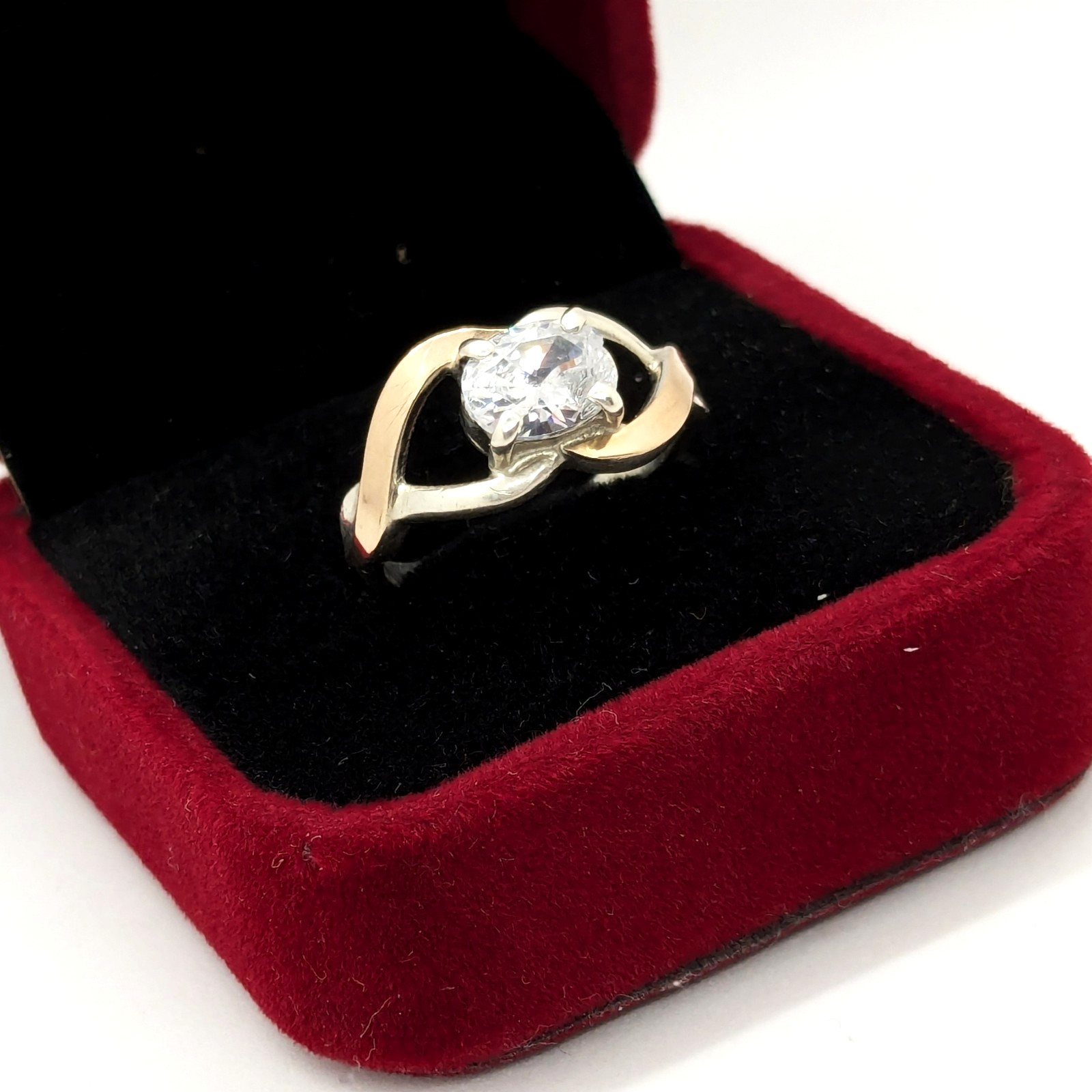 Vintage Luxury RING Silver 925 with Gold Inlay 375 -size: 7.5US (17.5mm)| UA #21
