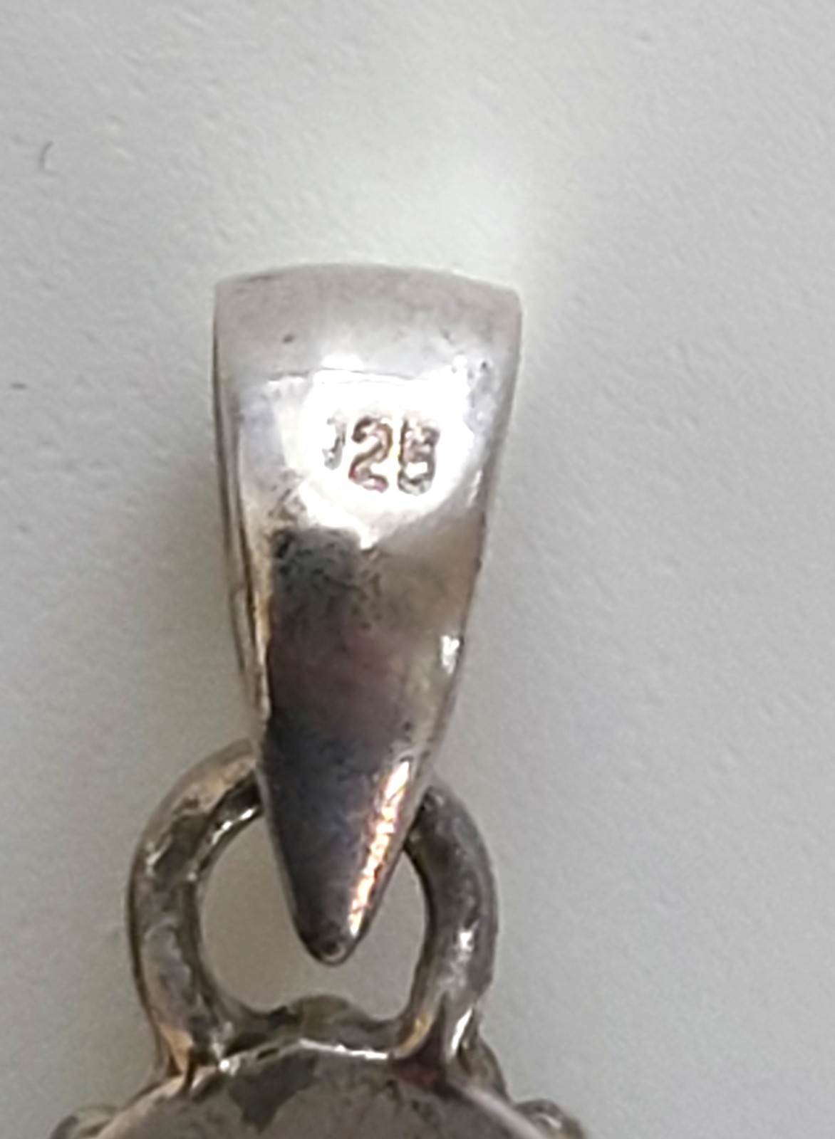 Vintage Moroccan Sterling Silver 925 Pendant Seam Agate (no chain included)