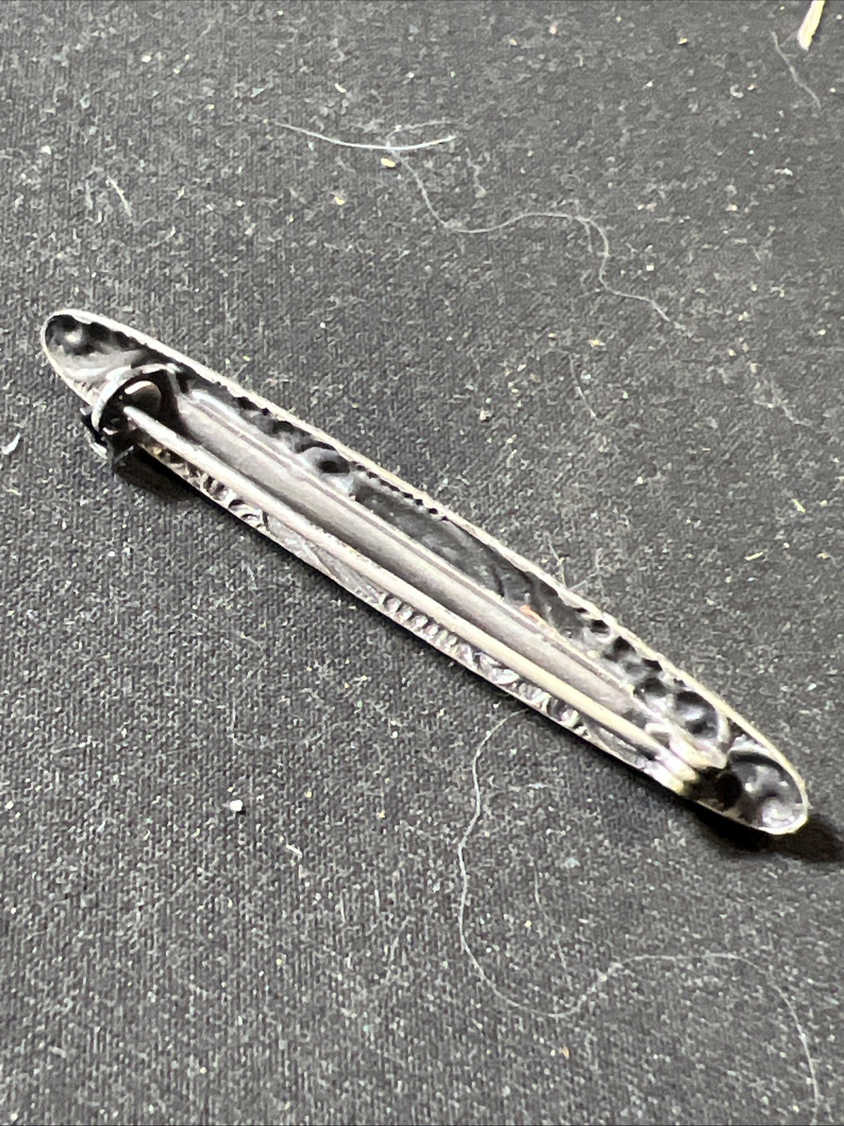Antique Art Deco Fishson Silverite Rhinestone Bar Pin c.1920’s
