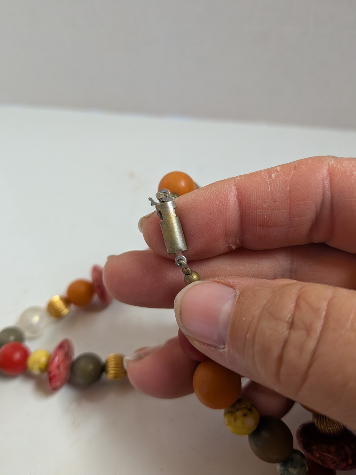 Vtg Fruit Salad Art Glass Fruit Dangle Charm Style Necklace Bananas Apple Grapes