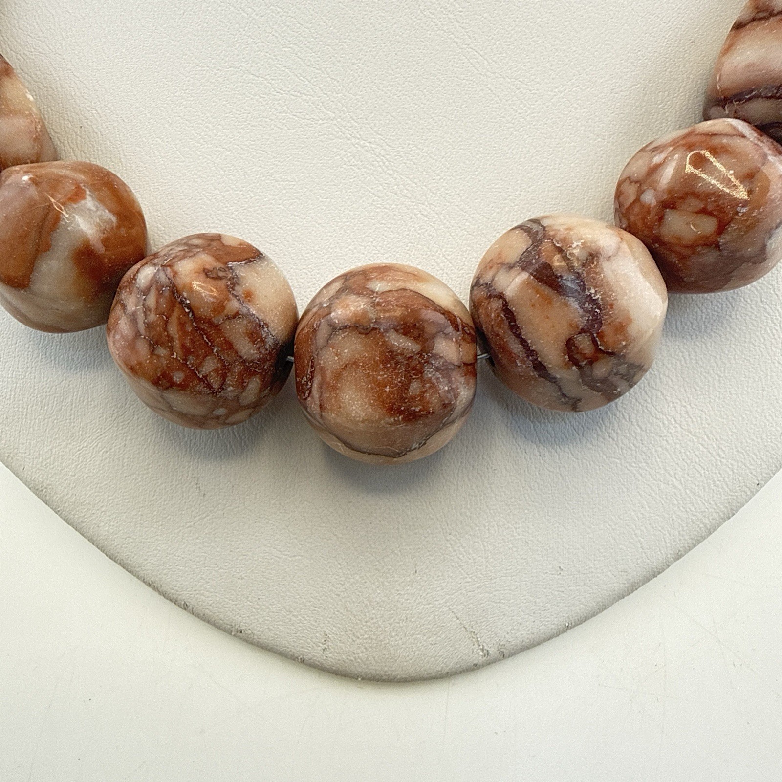 Jay King Necklace Jasper Pink Mauve Picasso Stone Beaded Sterling Silver 925 HSN