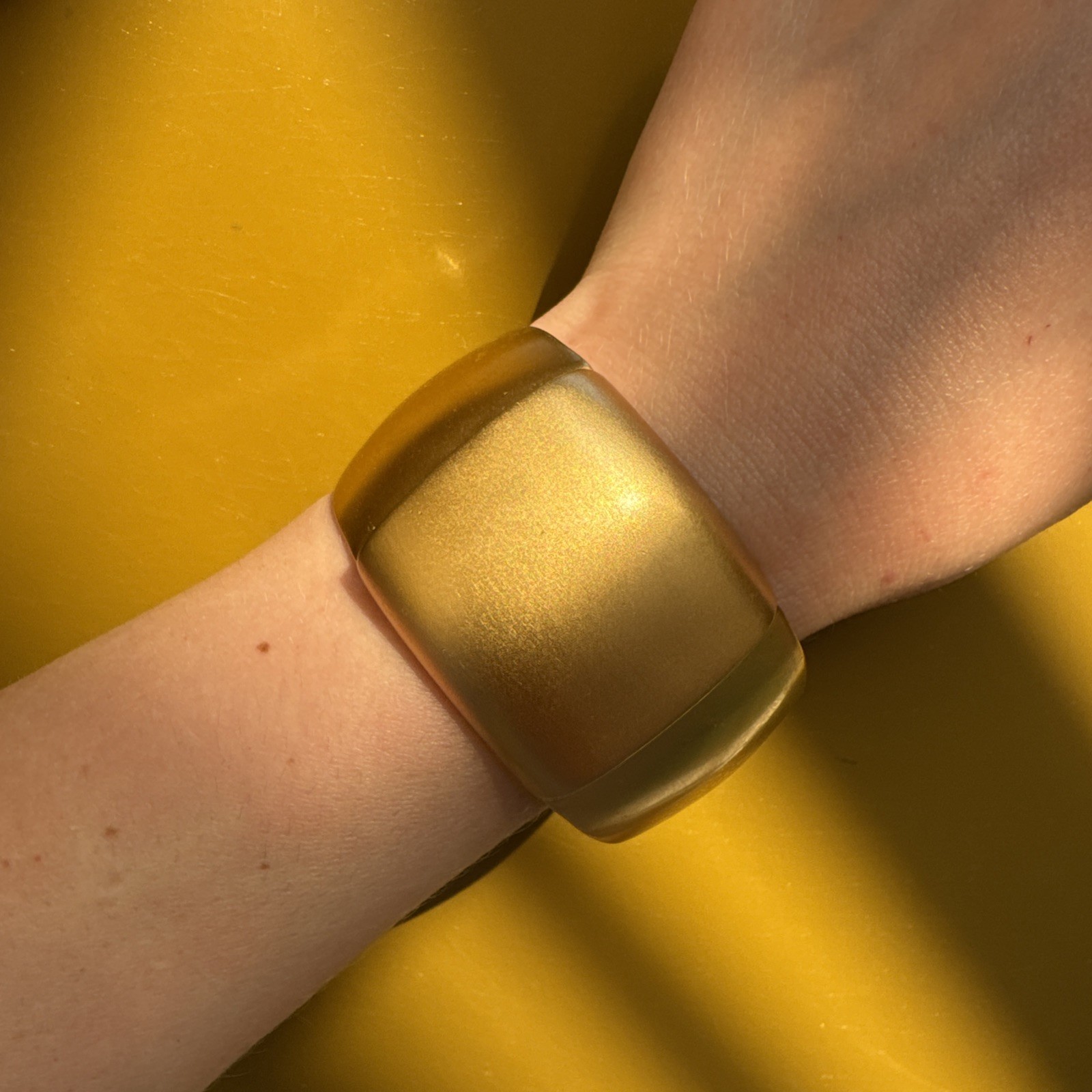 Vintage Monet Gold Tone Wide Segmented Cuff Bracelet – Satin Finish