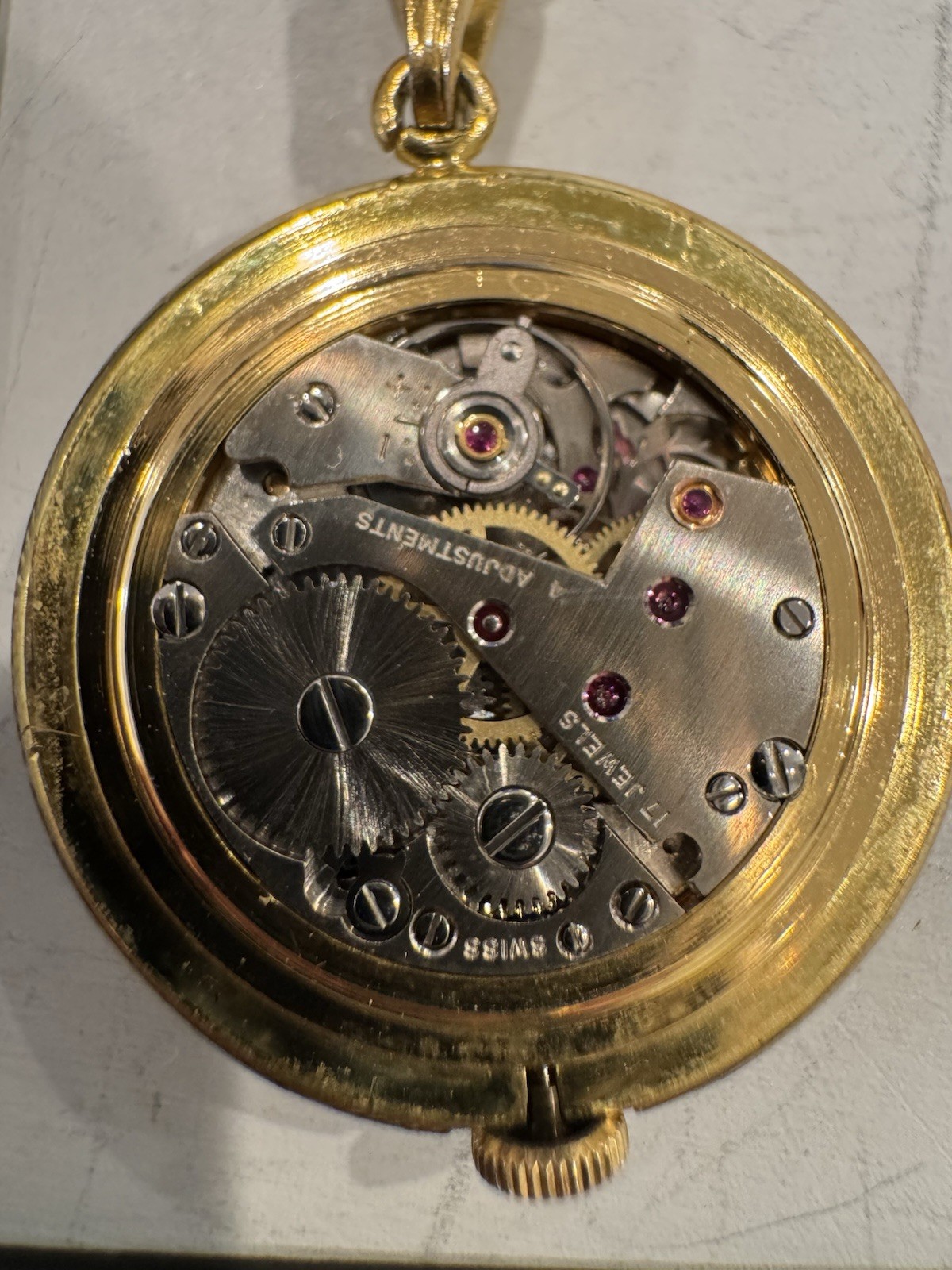 Vintage Bucherer 17 Jewel Pendant Watch- Rare Manual Wind Working