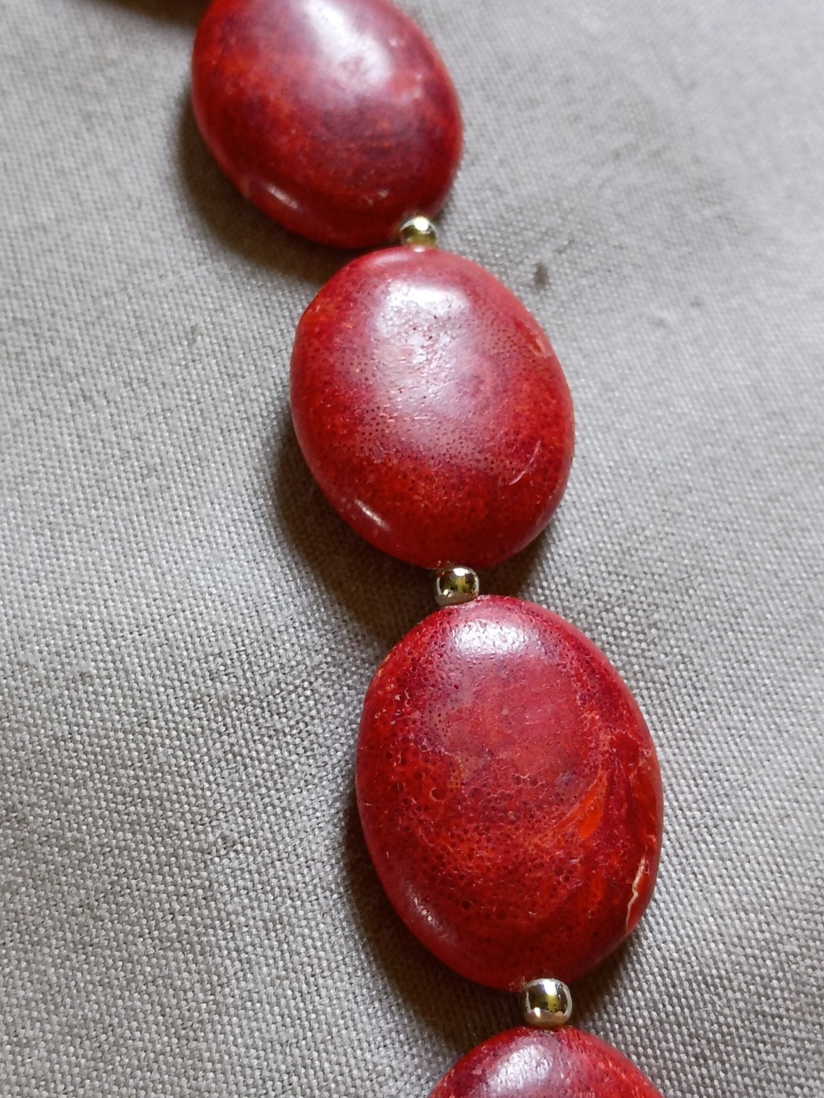 Vintage Dark Red Coral Necklace.