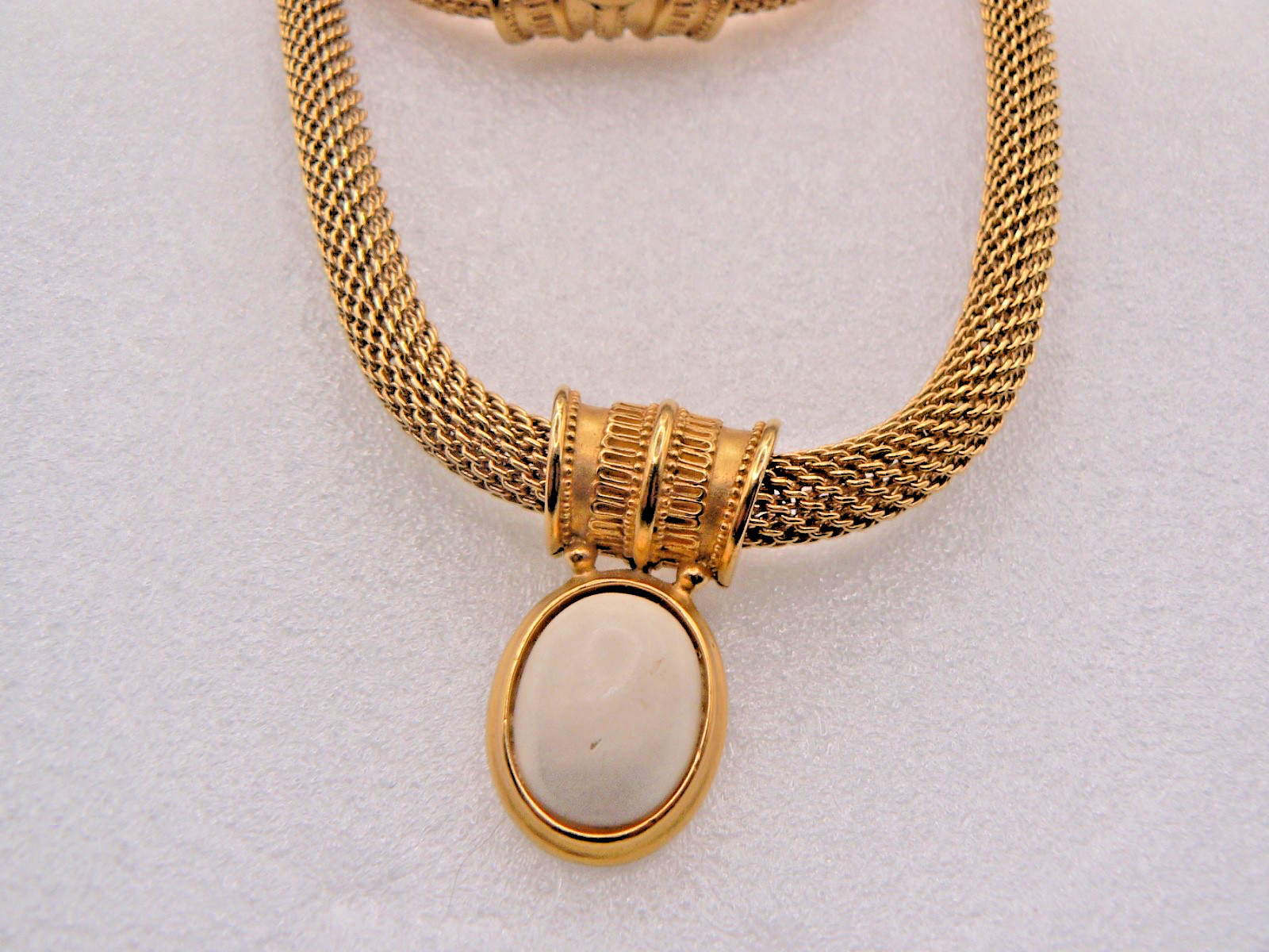 VTG Monet Gold Toned Meshed Chain Necklace with Matching Complementary 17” Neckl