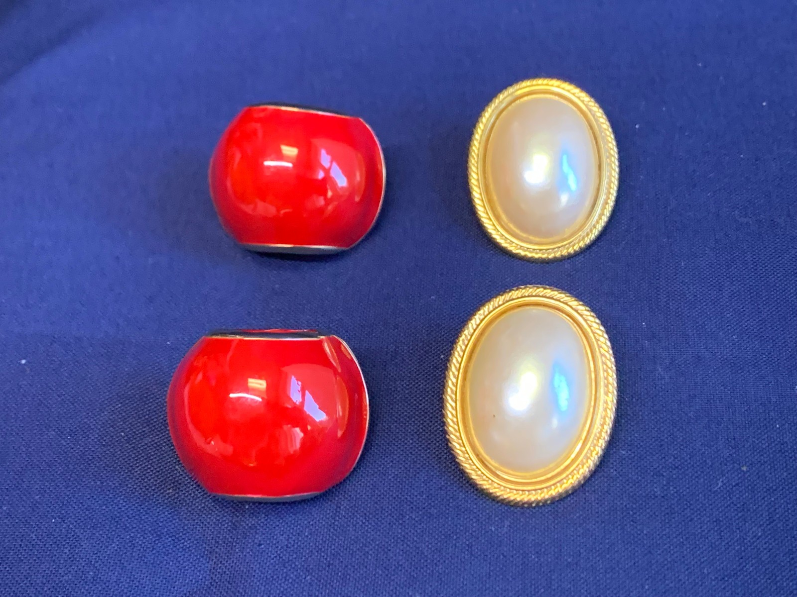 Vtg Clip-On Earring Lot Kenneth Lane Monet Avon Enamel Faux Pearl / Gem Jewelry