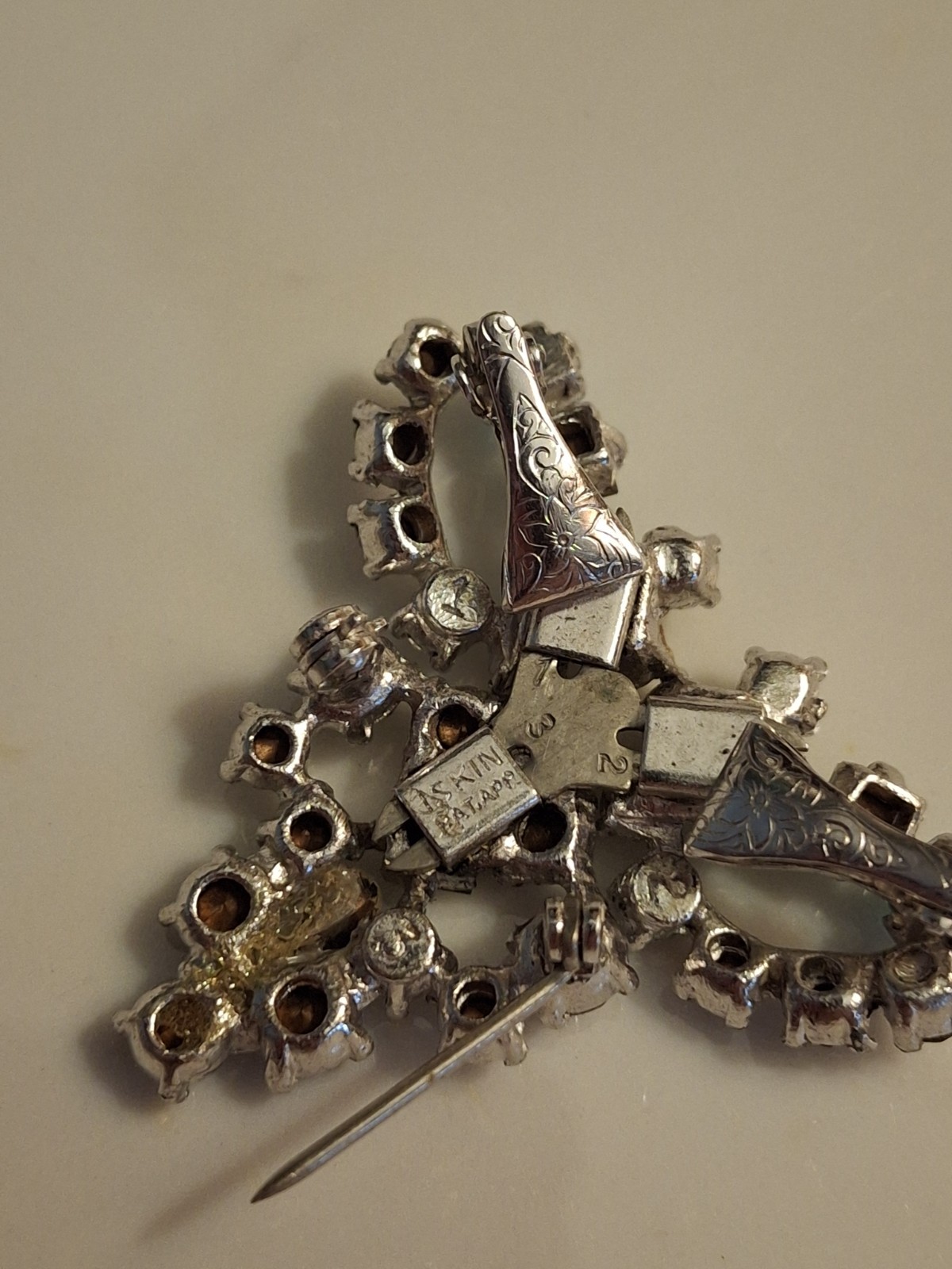 ISKIN Modular 3-in-1 Piece Convertible Brooch Pin & Clip Earrings 1940 Art Deco