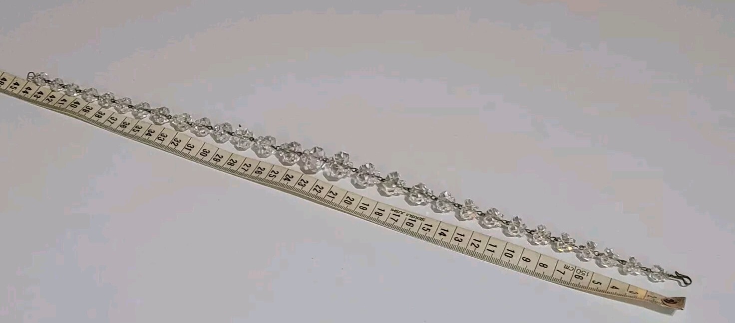 Vintage Rare Cut 1930’s Art Deco 45cm Faceted Rock ? Crystal Bead Necklace