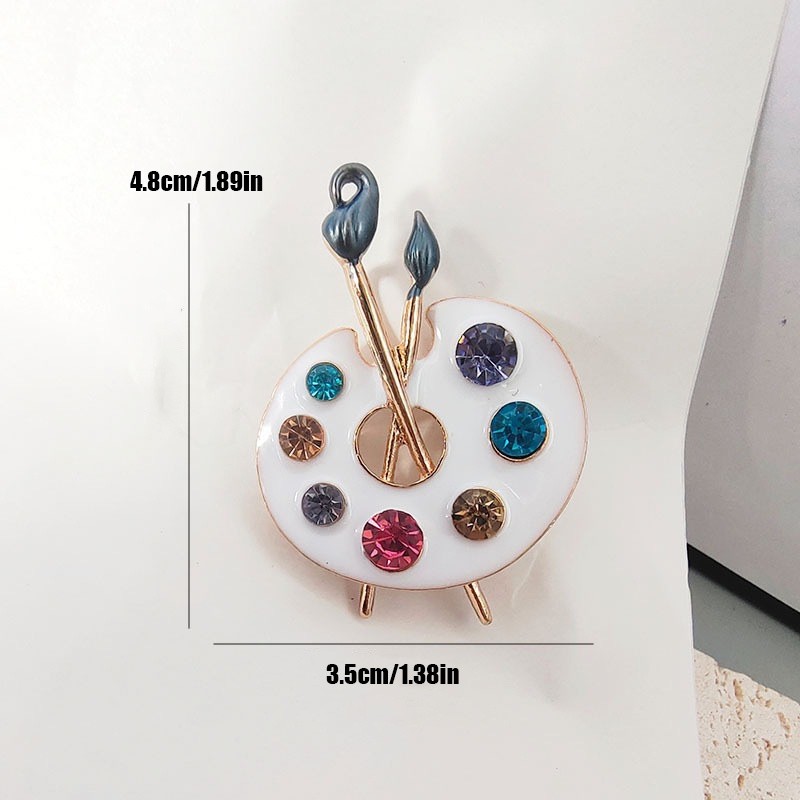 2P Artist Palette Brush Brooch MultiColor Lapel Pin Daily Jewelry Accessory