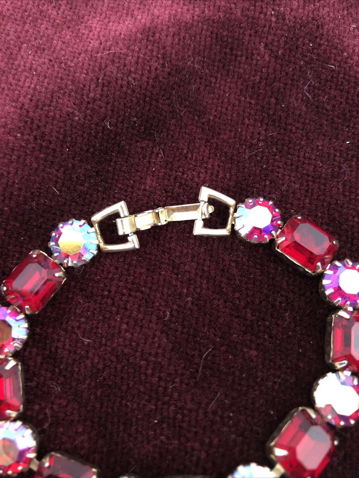 Weiss Rhinestone Bracelet Emerald And Round Cut Purple And Pink Rhinestone