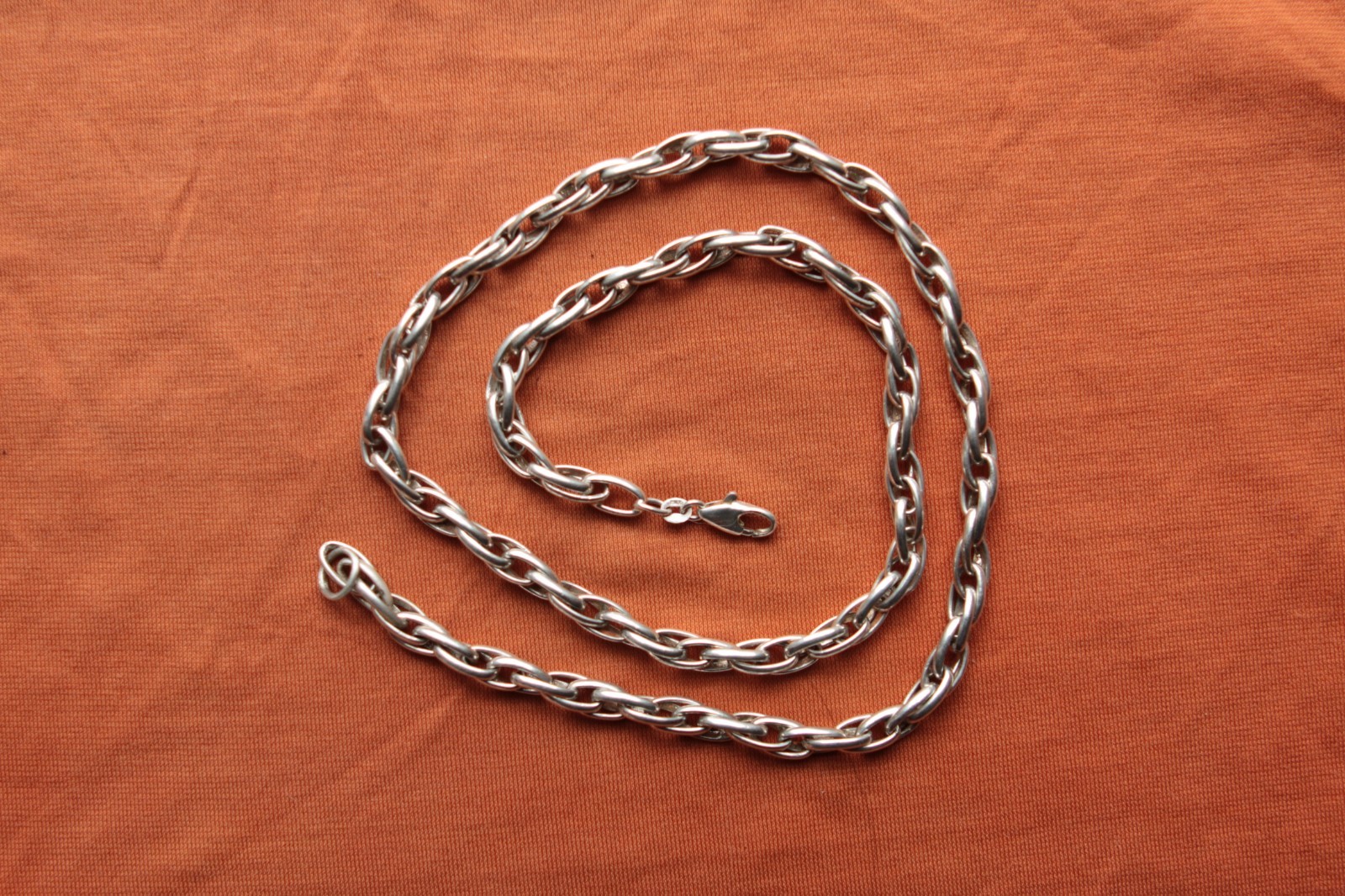 Vtg Sterling Silver Made in Italy Chain Necklace 53 grams 23.5″ long 6.5 mm