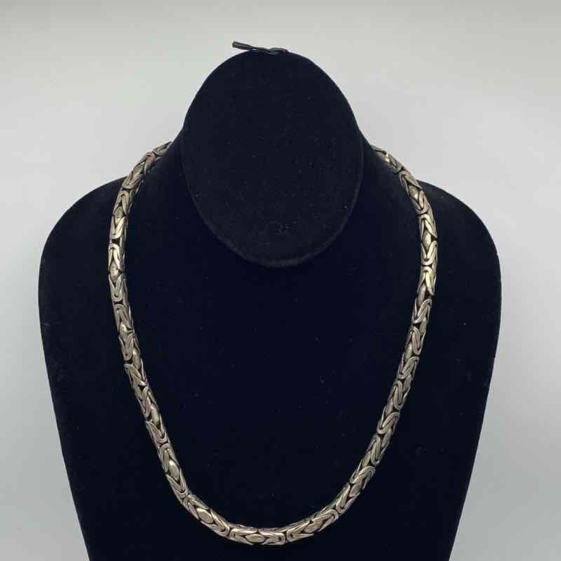 Sterling Silver 925 Heavy Byzantine Chain Necklace 22″ 6.5mm 137.7g