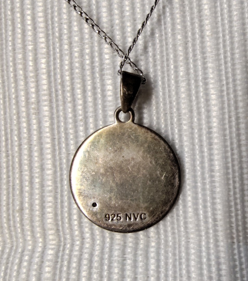 NVC Nataliya V Collister Silver 925 Round Letter “P” Pendant On Silver Chain