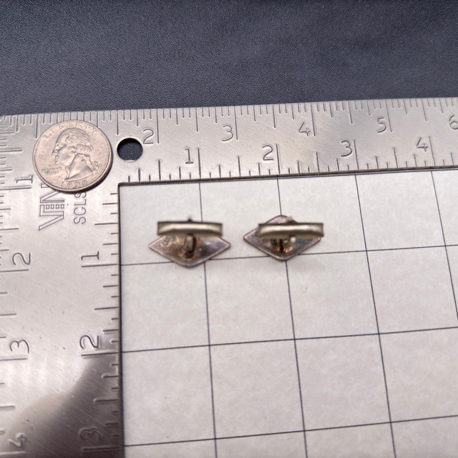 Vintage Wood Sterling Silver Taxco 980 Cufflinks