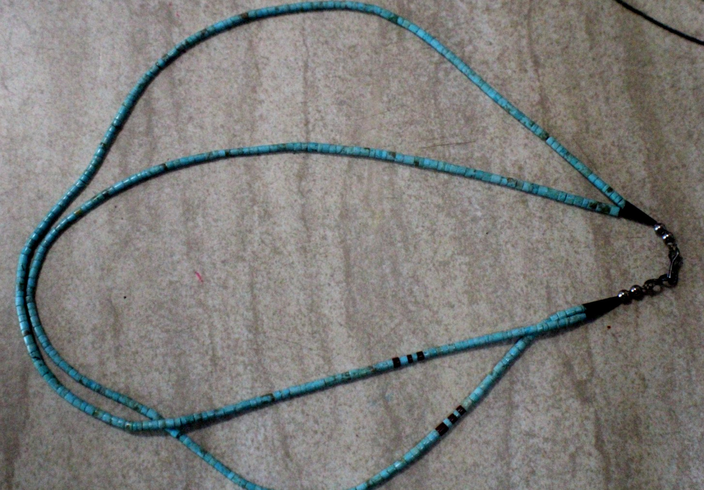 7 Different S silver and Turquoise Beads Necklaces Lot