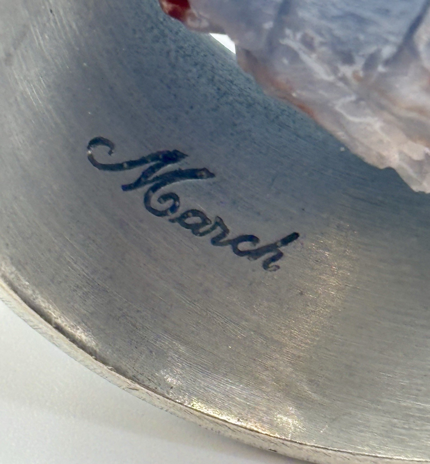 Vintage Salisbury Pewter Flower of The Month March Cuff Bracelet Made In USA