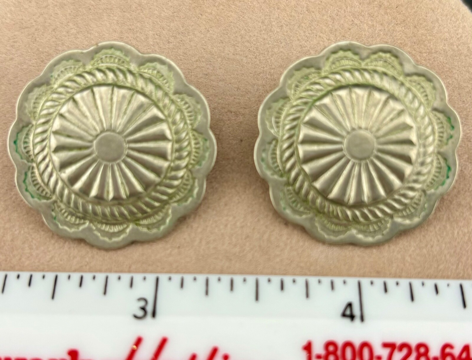 Vintage South Western Cabochon Earrings 1″