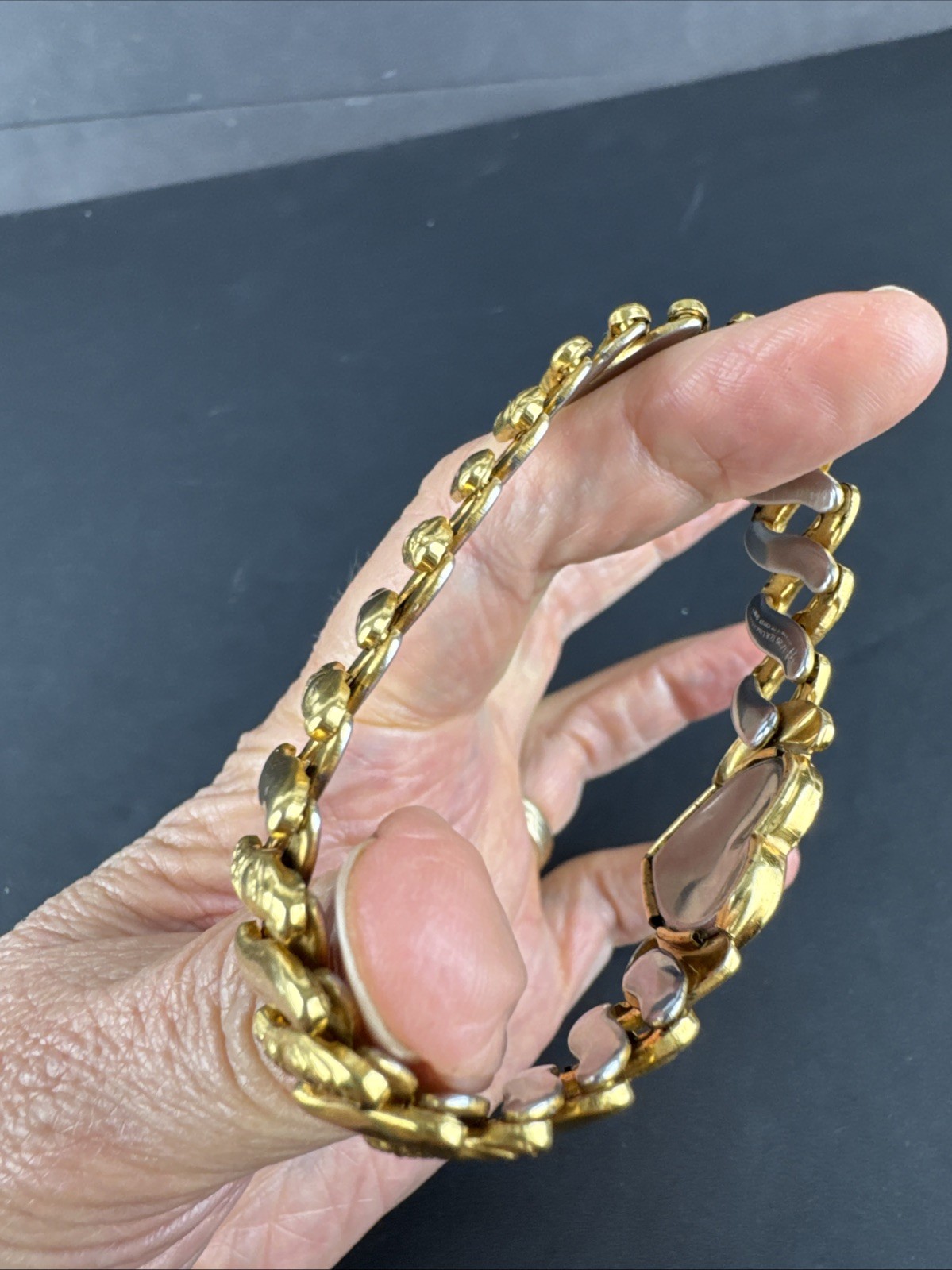 Vintage Sweetheart Bracelet Gold Heart 1/20 12KGF Stretch Band Child Size EUC