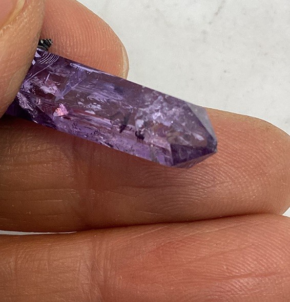 Vintage Sterling Silver Amethyst Rock Crystal Pendant