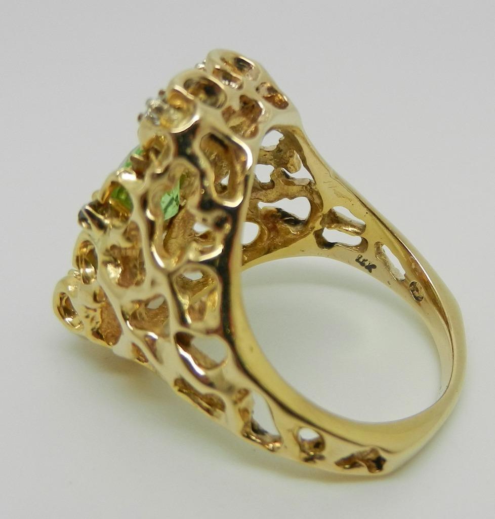 14K Yellow Gold GIA Certified Green Paraiba Tourmaline and Colored Diamond Ring