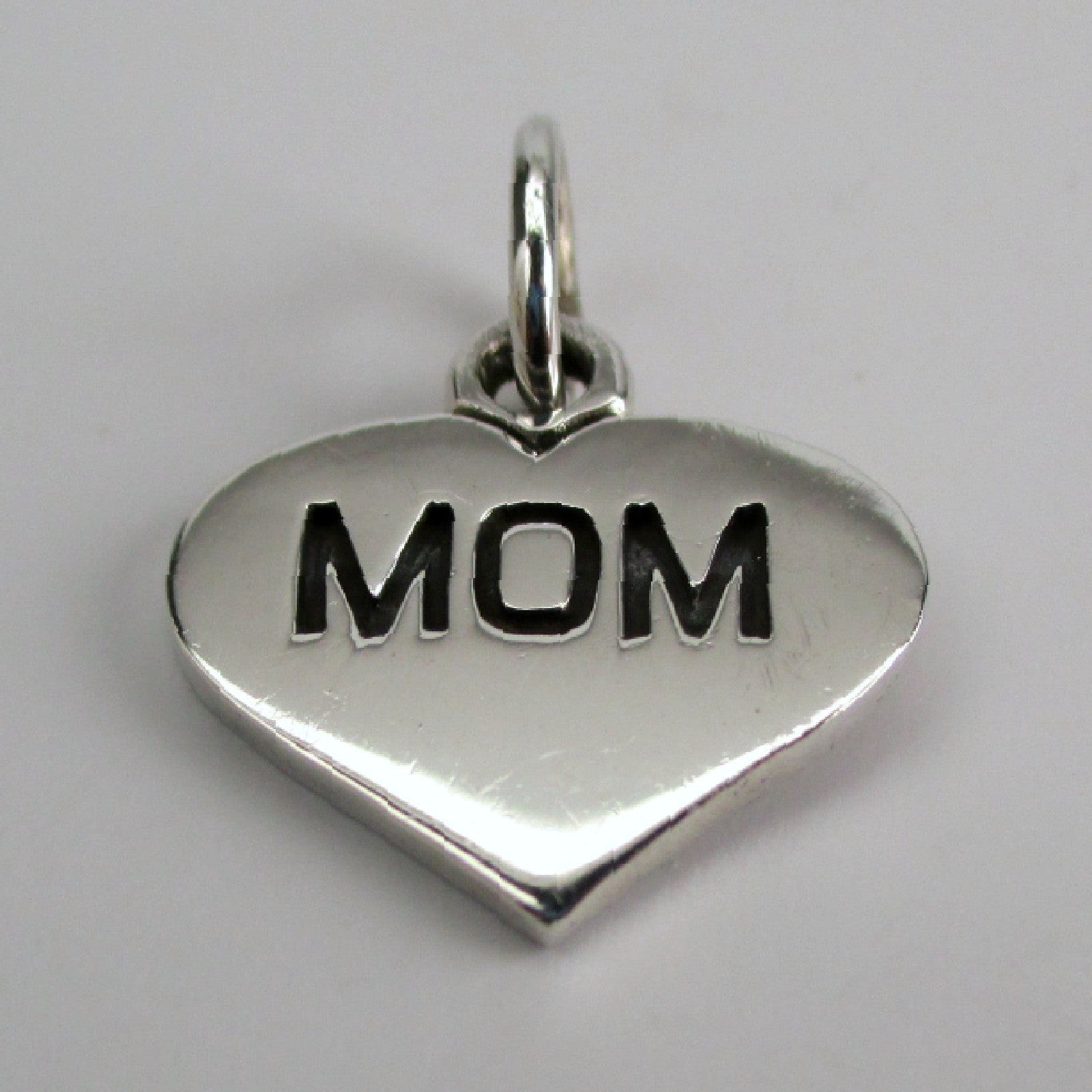 Sterling Silver Mom Heart Charm for Bracelet Mother’s Day Gift Jewelry New