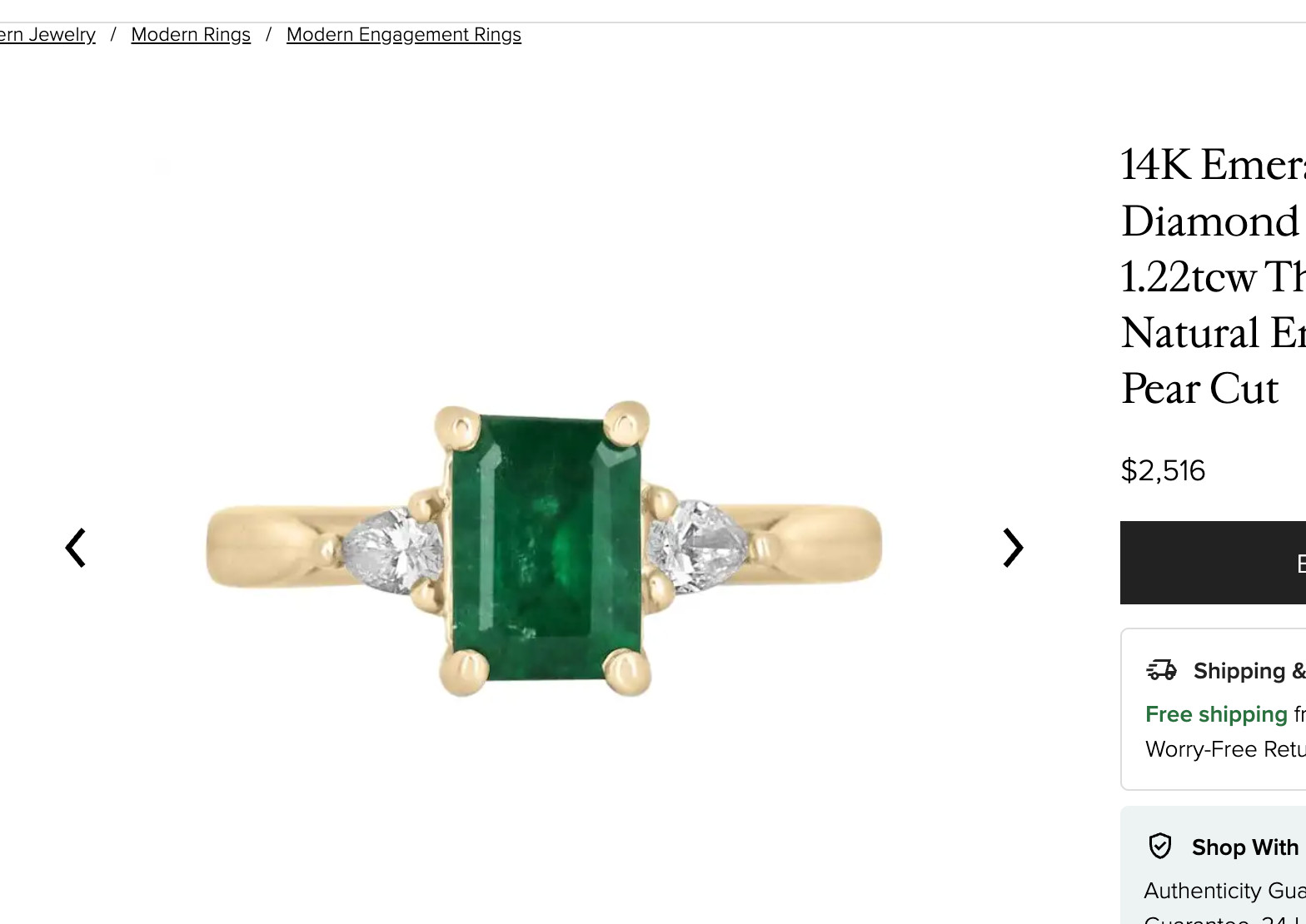 Natural Zambian Emerald & Diamond Ring 14K Gold Vintage 1.1CT Emerald Size 7