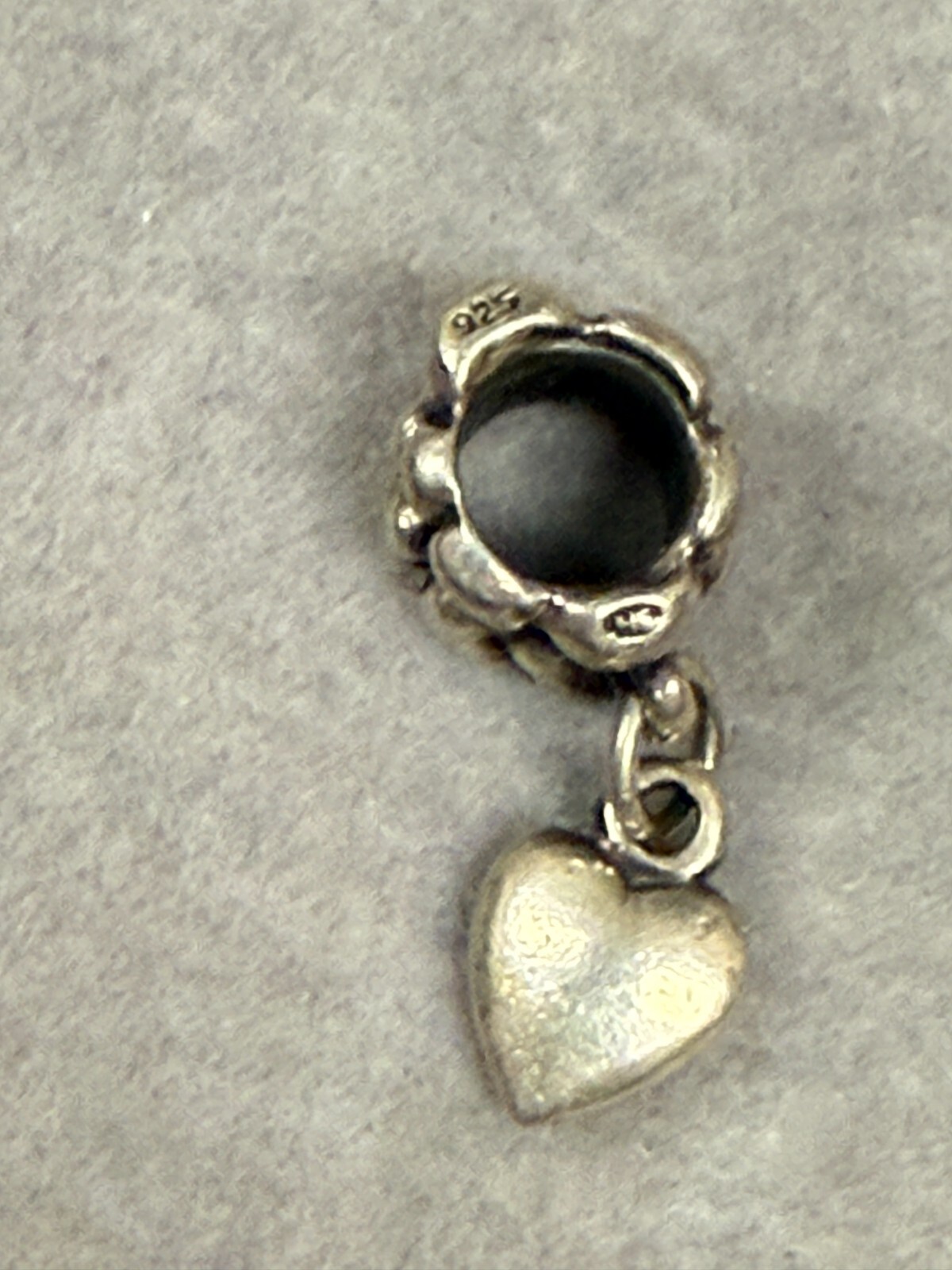 Vintage Reflections Heart Dangle Bead Sterling Silver Classic Charm Pendant 3255