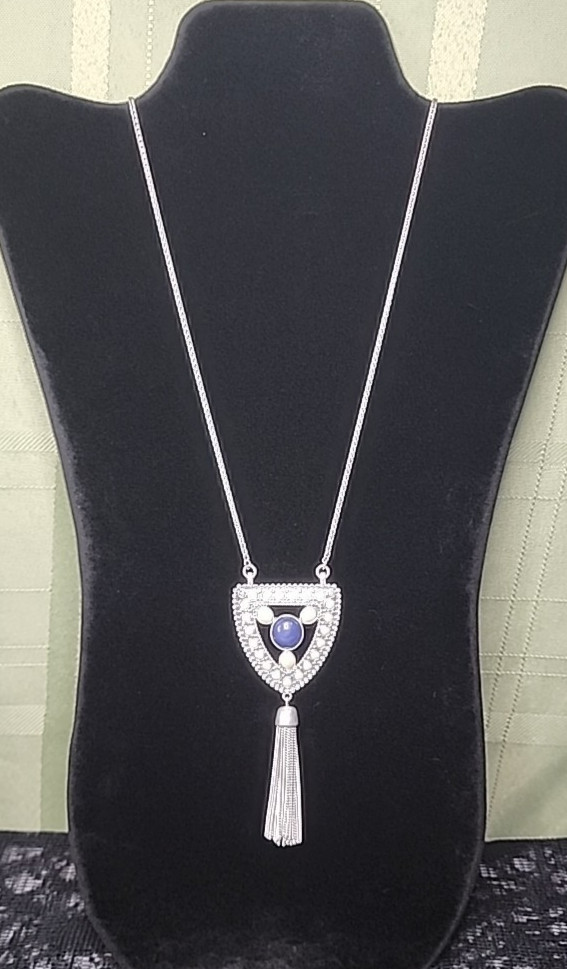 Lucky Brand x Milagro Indigo Ranch Tassel Necklace 29″+2″ Western Boho