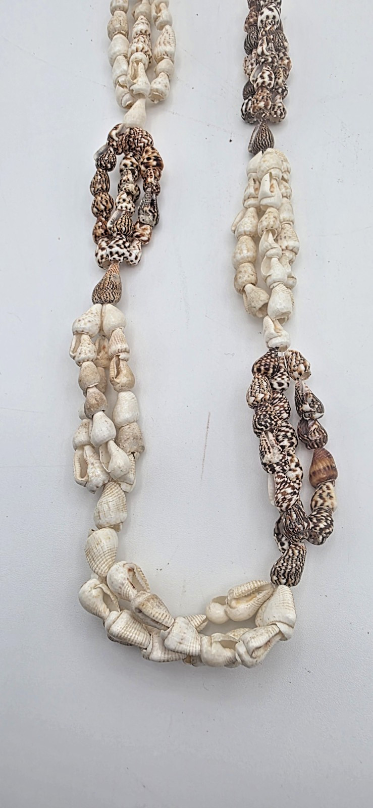 3 Vintage Seashell Beaded Necklaces Bohemian Popcorn Cluster Bow, Double Strand