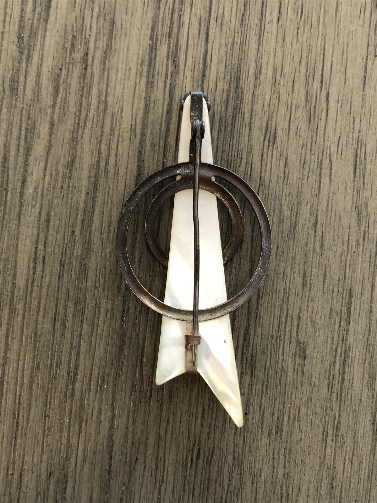 Vintage Antique Silver Brooch Pin Unknown Metal/Stone No Hallmarks Mid Century