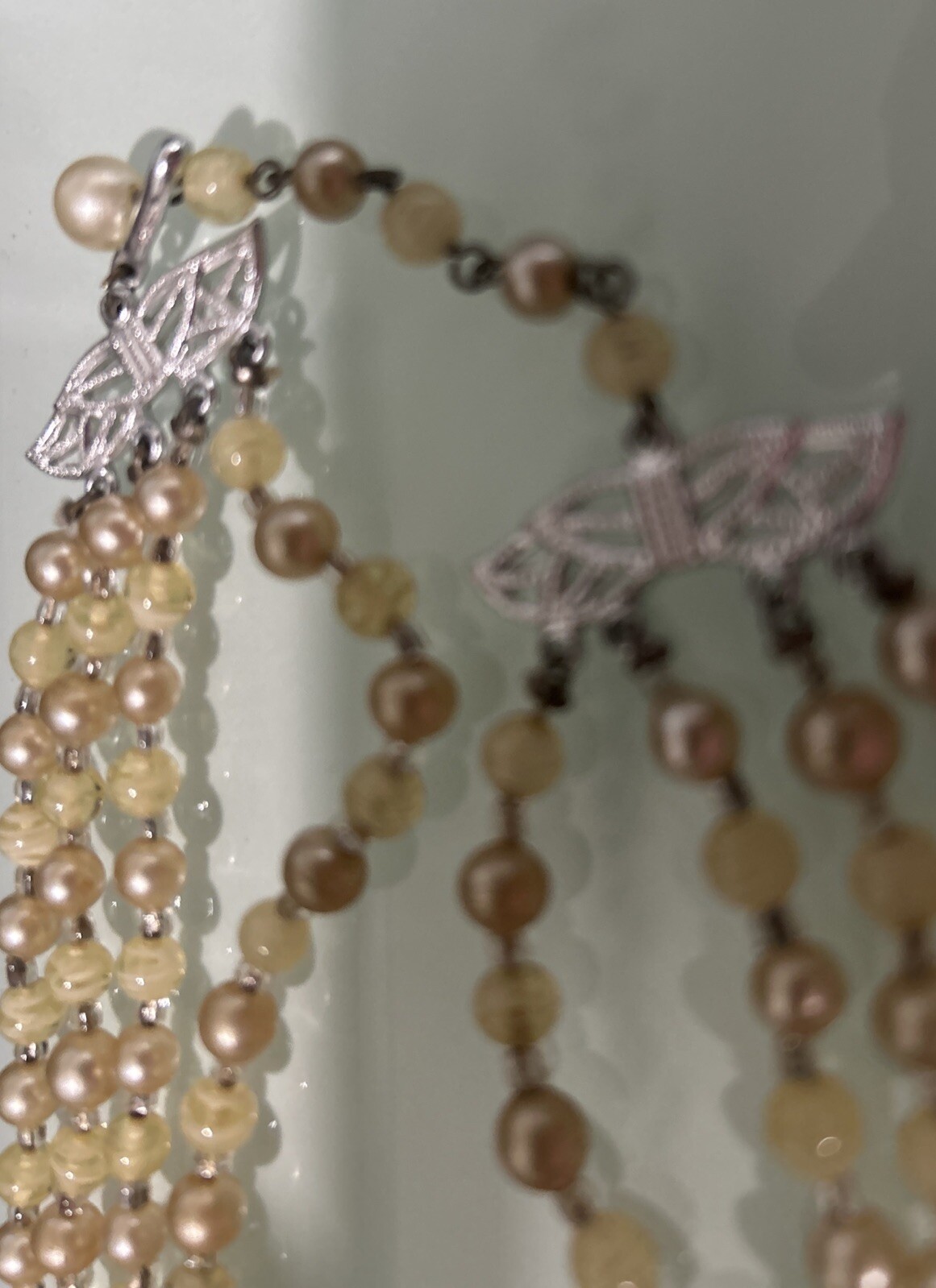 Vintage Graduated Crystal And Pearl Chocker Necklace Approx 12”