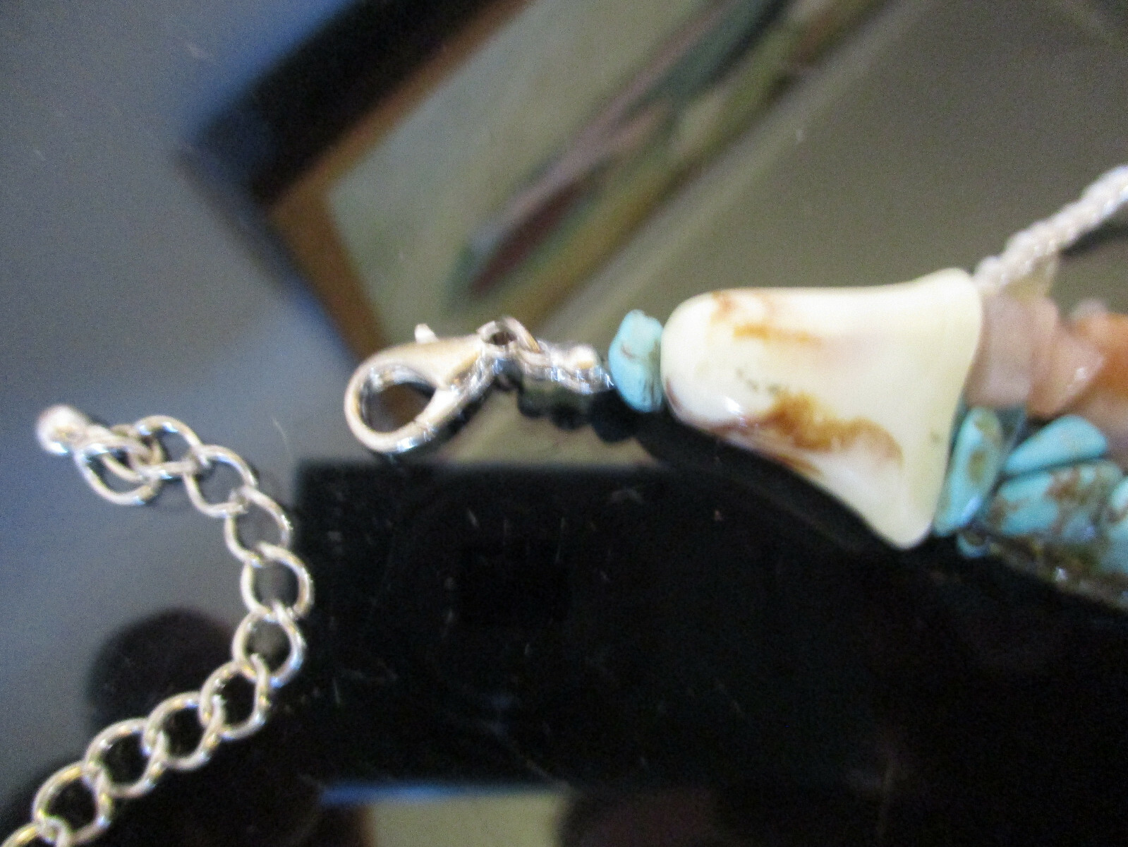 Beautiful 5 Strand Turquoise Stone Glass Sead Bead Statement Necklace Earrings!