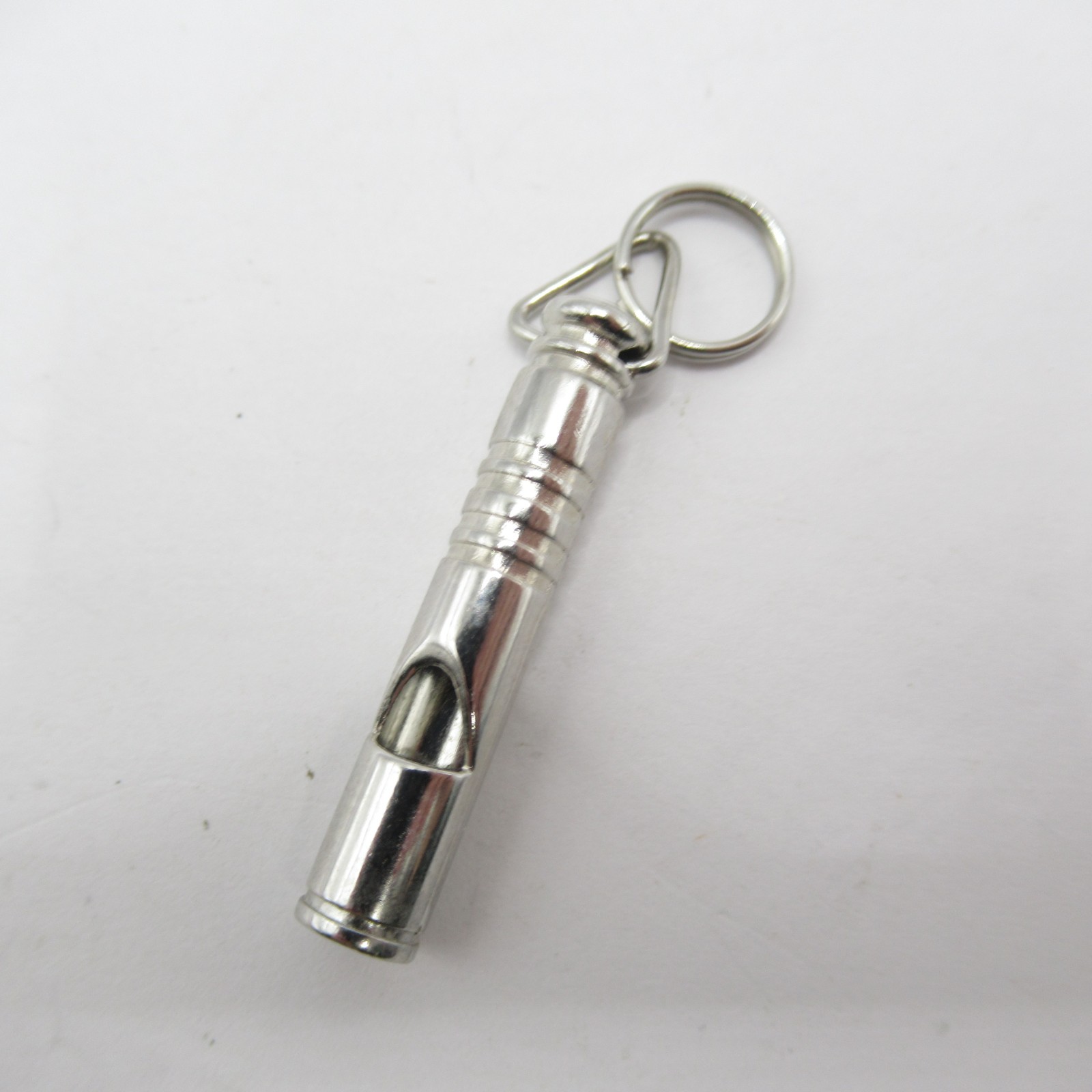 Silver Tone Plated Metal Whistle Pendant Vintage