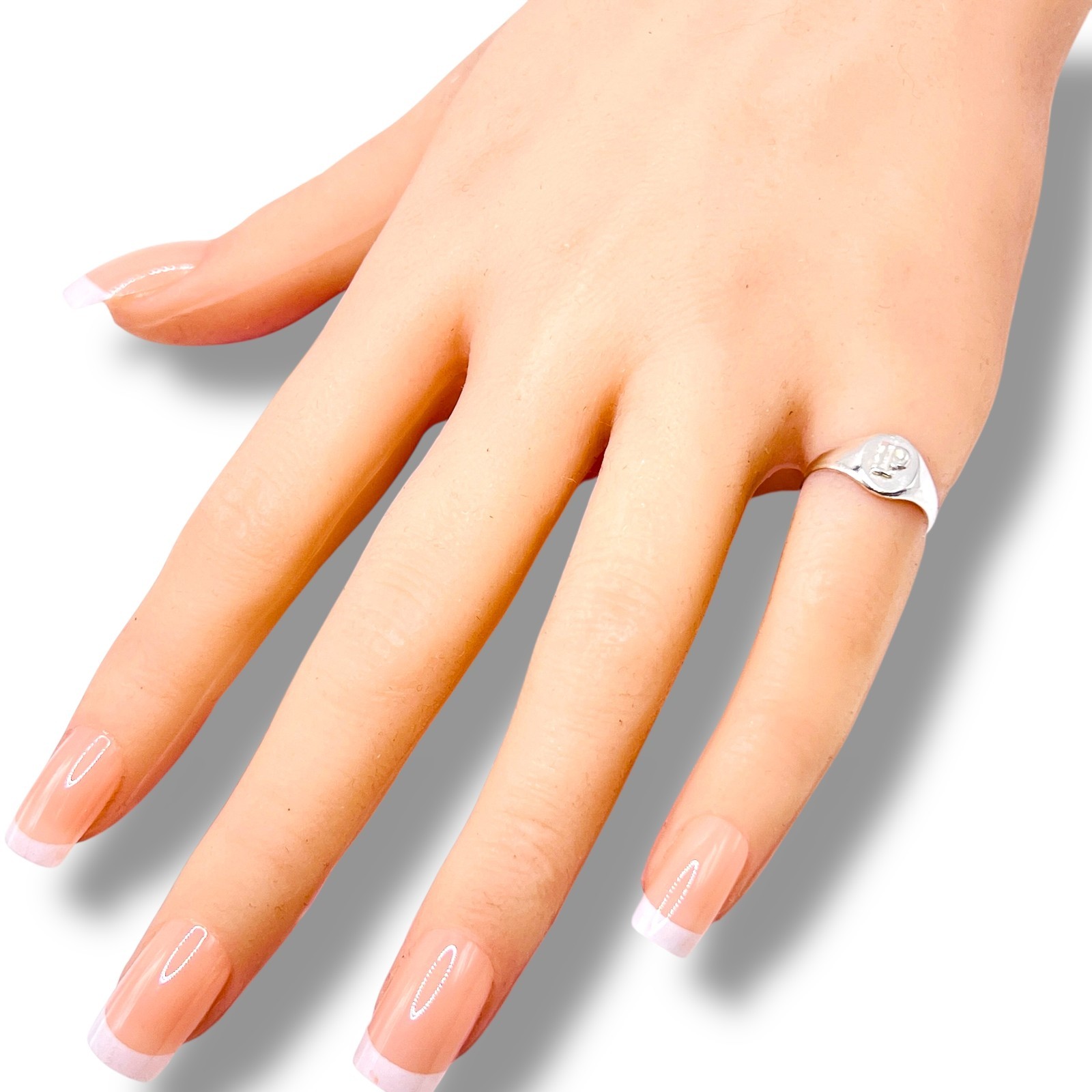 Initial Letter P Signet 925 Sterling Silver Child Woman Pinky Ring Size 3.5
