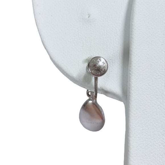Vintage Sterling Lamode Pearl Screw Back Drop Dangle Earrings Old Money Coastal