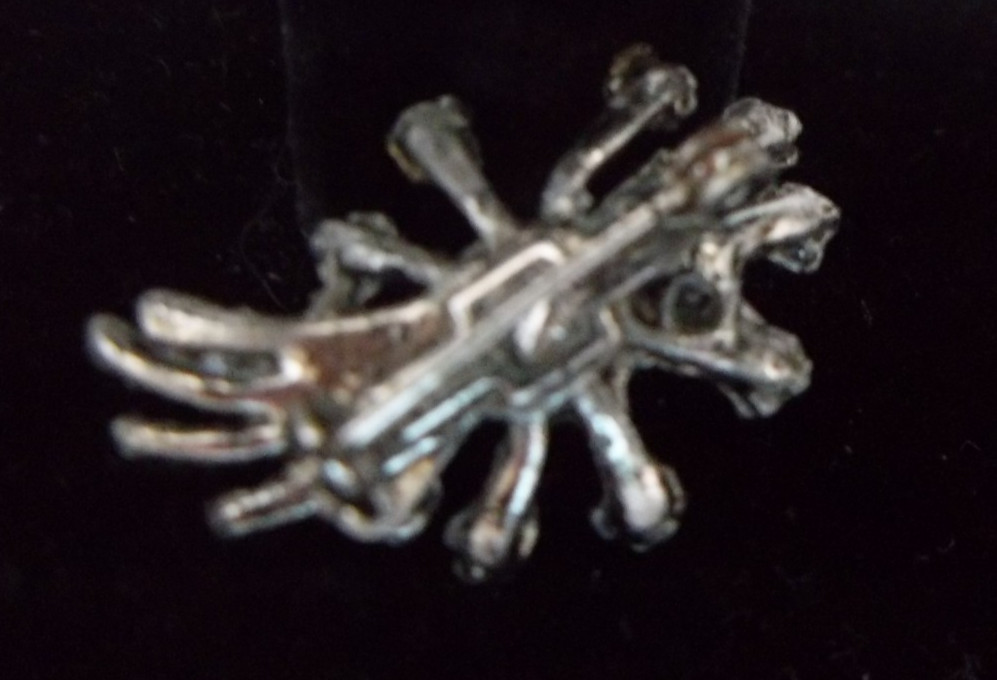 Vintage Silver Tone Abstract Brooch – Sculptural Pin – All Stones Present